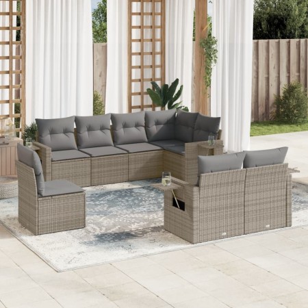 Set de sofás de jardín 8 pzas y cojines ratán sintético gris de , Conjuntos de jardín - Ref: Foro24-3252777, Precio: 577,98 €...