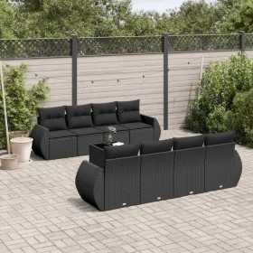 Set de sofás de jardín 8 piezas y cojines ratán sintético negro de , Conjuntos de jardín - Ref: Foro24-3253482, Precio: 578,9...