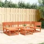 Juego de sofás de jardín 6 pzas madera maciza pino marrón cera de , Conjuntos de jardín - Ref: Foro24-3217032, Precio: 534,54...