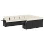 Set de sofás de jardín 10 pzas cojines ratán sintético negro de , Conjuntos de jardín - Ref: Foro24-3253023, Precio: 600,62 €...