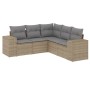 Juego de sofás jardín con cojines 5 pzas ratán sintético beige de , Conjuntos de jardín - Ref: Foro24-3254886, Precio: 372,84...