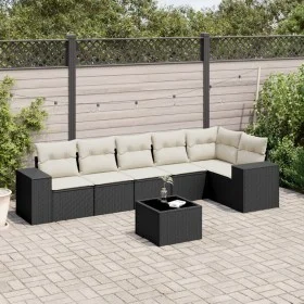 7-piece garden dining set with black synthetic rattan cushions by , Garden sets - Ref: Foro24-3222595, Price: 446,34 €, Disco...