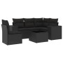 Set de sofás de jardín 6 piezas y cojines ratán sintético negro de , Conjuntos de jardín - Ref: Foro24-3222574, Precio: 420,3...