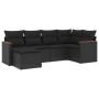 Set de sofás de jardín 6 piezas y cojines ratán sintético negro de , Conjuntos de jardín - Ref: Foro24-3258576, Precio: 424,0...