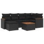 Set de comedor de jardín 7 pzas y cojines ratán sintético negro de , Conjuntos de jardín - Ref: Foro24-3258583, Precio: 460,8...
