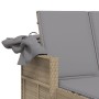Tumbona doble con capota y cojines ratán sintético beige mix de , Tumbonas - Ref: Foro24-365811, Precio: 336,34 €, Descuento: %