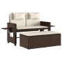 Sillón reclinable de jardín con cojines ratán sintético marrón de , Bancos de jardín - Ref: Foro24-365818, Precio: 298,85 €, ...