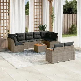 Set de sofás de jardín 10 pzas con cojines ratán sintético gris de , Conjuntos de jardín - Ref: Foro24-3258700, Precio: 589,1...
