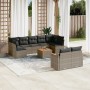 Set de sofás de jardín 10 pzas con cojines ratán sintético gris de , Conjuntos de jardín - Ref: Foro24-3258700, Precio: 596,7...