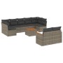 Set de sofás de jardín 10 pzas con cojines ratán sintético gris de , Conjuntos de jardín - Ref: Foro24-3258700, Precio: 596,7...