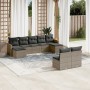 Set de muebles de jardín 9 pzas y cojines ratán sintético gris de , Conjuntos de jardín - Ref: Foro24-3258777, Precio: 494,82...