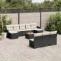 Set de sofás de jardín 11 pzas y cojines ratán sintético negro de , Conjuntos de jardín - Ref: Foro24-3258794, Precio: 566,61...