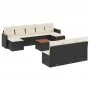 Set de sofás de jardín 11 pzas y cojines ratán sintético negro de , Conjuntos de jardín - Ref: Foro24-3258794, Precio: 566,61...