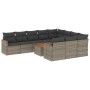 Set de sofás de jardín 11 pzas y cojines ratán sintético gris de , Conjuntos de jardín - Ref: Foro24-3258749, Precio: 620,43 ...