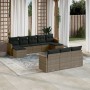 Set de sofás de jardín 10 pzas con cojines ratán sintético gris de , Conjuntos de jardín - Ref: Foro24-3258819, Precio: 579,3...