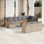 Set sofás de jardín 14 pzas con cojines ratán sintético beige de , Conjuntos de jardín - Ref: Foro24-3258867, Precio: 861,97 ...