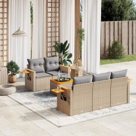Juego de sofás jardín con cojines 6 pzas ratán sintético beige de , Conjuntos de jardín - Ref: Foro24-3259028, Precio: 452,77...