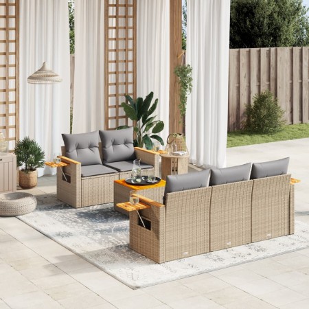 Juego de sofás jardín con cojines 6 pzas ratán sintético beige de , Conjuntos de jardín - Ref: Foro24-3259028, Precio: 452,77...