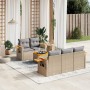 Juego de sofás jardín con cojines 6 pzas ratán sintético beige de , Conjuntos de jardín - Ref: Foro24-3259028, Precio: 452,77...