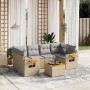 Set sofás de jardín 7 piezas y cojines ratán sintético beige de , Conjuntos de jardín - Ref: Foro24-3259042, Precio: 483,82 €...