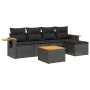Set de sofás de jardín 6 piezas y cojines ratán sintético negro de , Conjuntos de jardín - Ref: Foro24-3259164, Precio: 413,4...