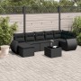 Set de sofás de jardín 8 piezas y cojines ratán sintético negro de , Sofás modulares de exterior - Ref: Foro24-3221684, Preci...