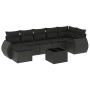 Set de sofás de jardín 8 piezas y cojines ratán sintético negro de , Sofás modulares de exterior - Ref: Foro24-3221684, Preci...