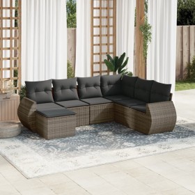 Set de sofás de jardín 7 piezas con cojines ratán PE gris de , Sofás modulares de exterior - Ref: Foro24-3221699, Precio: 433...