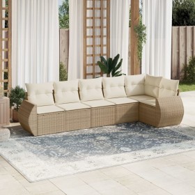 Juego de sofás jardín con cojines 6 pzas ratán sintético beige de , Conjuntos de jardín - Ref: Foro24-3253725, Precio: 482,57...