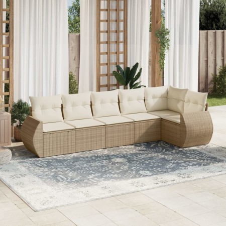 Juego de sofás jardín con cojines 6 pzas ratán sintético beige de , Conjuntos de jardín - Ref: Foro24-3253725, Precio: 482,57...