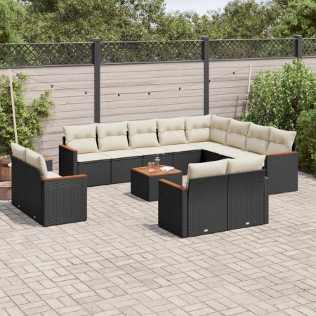 Set de sofás de jardín y cojines 13 pzas ratán sintético negro de , Conjuntos de jardín - Ref: Foro24-3258920, Precio: 834,26...