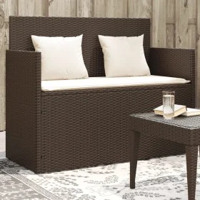 Banco de jardín con cojines ratán sintético marrón de , Bancos de jardín - Ref: Foro24-365762, Precio: 206,86 €, Descuento: %