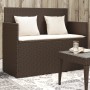 Banco de jardín con cojines ratán sintético marrón de , Bancos de jardín - Ref: Foro24-365762, Precio: 188,54 €, Descuento: %