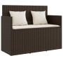 Banco de jardín con cojines ratán sintético marrón de , Bancos de jardín - Ref: Foro24-365762, Precio: 188,54 €, Descuento: %