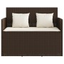 Banco de jardín con cojines ratán sintético marrón de , Bancos de jardín - Ref: Foro24-365762, Precio: 188,54 €, Descuento: %