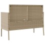 Banco de jardín con cojines ratán sintético beige de , Bancos de jardín - Ref: Foro24-365774, Precio: 168,11 €, Descuento: %