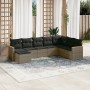 Set de sofás de jardín 8 pzas y cojines ratán sintético gris de , Conjuntos de jardín - Ref: Foro24-3258651, Precio: 499,71 €...