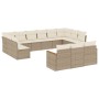 Set sofás de jardín con cojines 13 pzas ratán sintético beige de , Conjuntos de jardín - Ref: Foro24-3258859, Precio: 849,41 ...