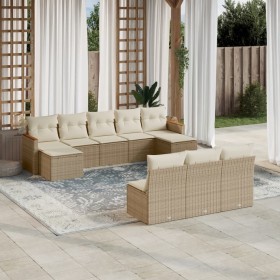 Juego de sofás jardín con cojines beige 10 pzas ratán sintético de , Conjuntos de jardín - Ref: Foro24-3258789, Precio: 590,2...