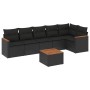 Set de comedor de jardín 7 pzas y cojines ratán sintético negro de , Conjuntos de jardín - Ref: Foro24-3258394, Precio: 470,7...
