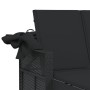 Tumbona doble con capota y cojines ratán sintético negro de , Tumbonas - Ref: Foro24-365807, Precio: 346,02 €, Descuento: %