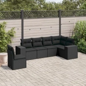 Set de sofás de jardín 6 piezas y cojines ratán sintético negro de , Conjuntos de jardín - Ref: Foro24-3222624, Precio: 463,4...