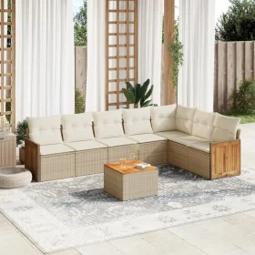 Garden sofa set with beige cushions 8 pcs PE rattan by , Garden sets - Ref: Foro24-3260119, Price: 564,21 €, Discount: %