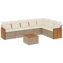 Juego de sofás de jardín con cojines beige 8 pzas ratán PE de , Conjuntos de jardín - Ref: Foro24-3260119, Precio: 555,46 €, ...