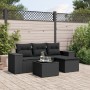 Set de muebles de jardín 5 pzas y cojines ratán sintético negro de , Conjuntos de jardín - Ref: Foro24-3254812, Precio: 335,2...