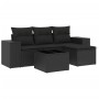 Set de muebles de jardín 5 pzas y cojines ratán sintético negro de , Conjuntos de jardín - Ref: Foro24-3254812, Precio: 335,2...