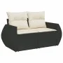 Set de comedor de jardín 7 pzas y cojines ratán sintético negro de , Sofás modulares de exterior - Ref: Foro24-3221665, Preci...