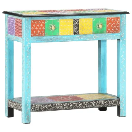 Mesa consola pintada a mano madera maciza de mango 80x35x75 cm de vidaXL, Mesas auxiliares - Ref: Foro24-286160, Precio: 188,...