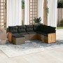 Set de sofás de jardín 7 piezas con cojines ratán PE gris de , Conjuntos de jardín - Ref: Foro24-3260289, Precio: 449,32 €, D...