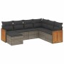 Set de sofás de jardín 7 piezas con cojines ratán PE gris de , Conjuntos de jardín - Ref: Foro24-3260289, Precio: 449,32 €, D...